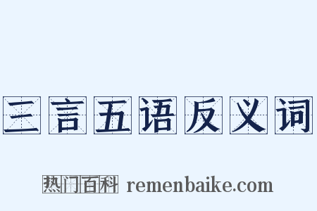 三言五语反义词是什么意思的图片